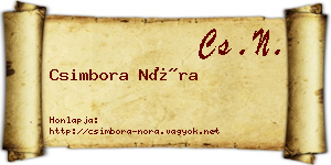 Csimbora Nóra névjegykártya
